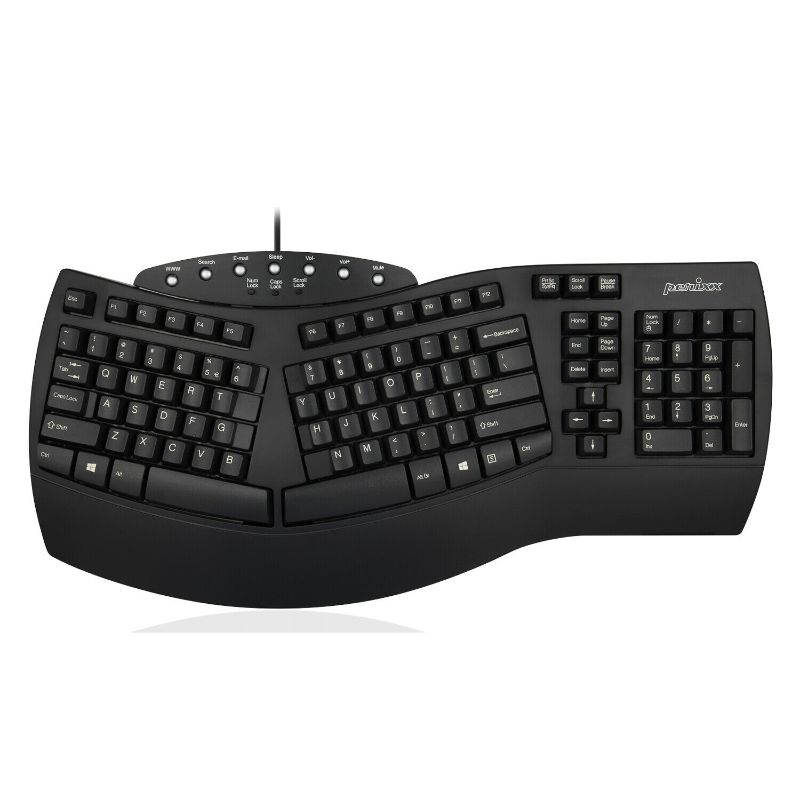 Photo 1 of Perixx PERIBOARD-512, Full-Sized Natural Split Ergonomic Keyboard, Wired, Black
