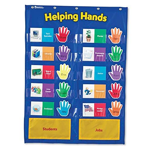 Photo 1 of Learning Resources Helping Hands Pocket Chart, Classroom Organization, Teacher Accessories, 30 Cards, Ages 5+