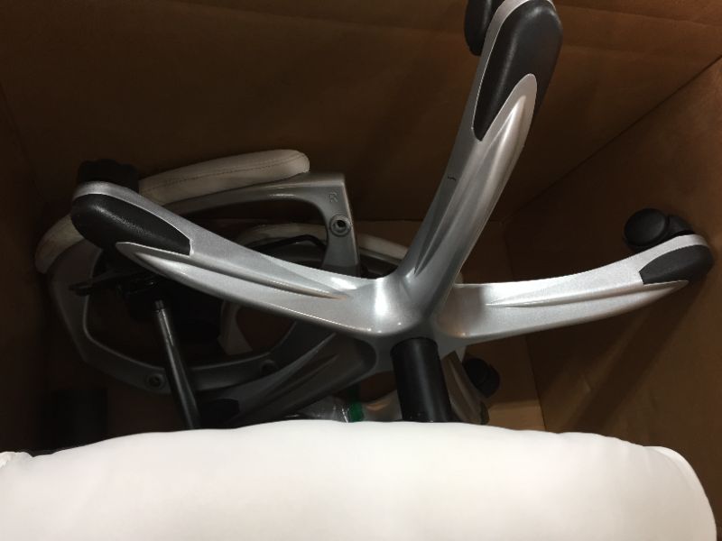 Photo 1 of WHITE LEATHER OFFICE CHAIR