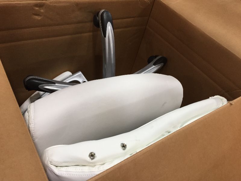Photo 1 of WHITE LEATHER OFFICE CHAIR