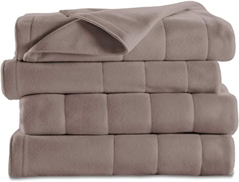 Photo 1 of Sunbeam Quilted Fleece Electric Heated Warming Blanket King Mushroom