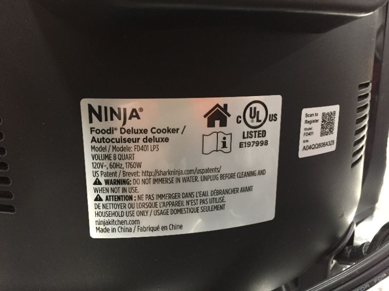 Photo 3 of Ninja FD401 Foodi 12-in-1 Deluxe XL 8 qt. Pressure Cooker & Air Fryer that Steams, Slow Cooks, Sears, Sautés, Dehydrates & More, with 5 qt. Crisper Basket, Deluxe Reversible Rack & Recipe Book, Silver
