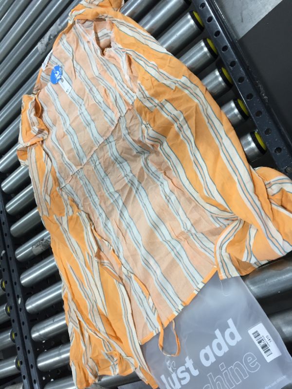 Photo 1 of CUPSHE Ariana Striped Wrap Dress, SIZE M