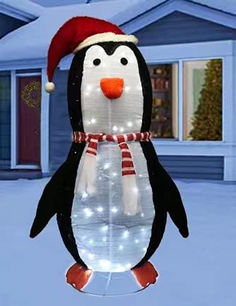 Photo 1 of SNOWSTORM 4.5 FT lluminated Folding Christmas Penguin with 120 LEDs and 4.5V Plug-in Power Supply for Indoor/Outdoor Courtyard Holiday Party Decoration.
