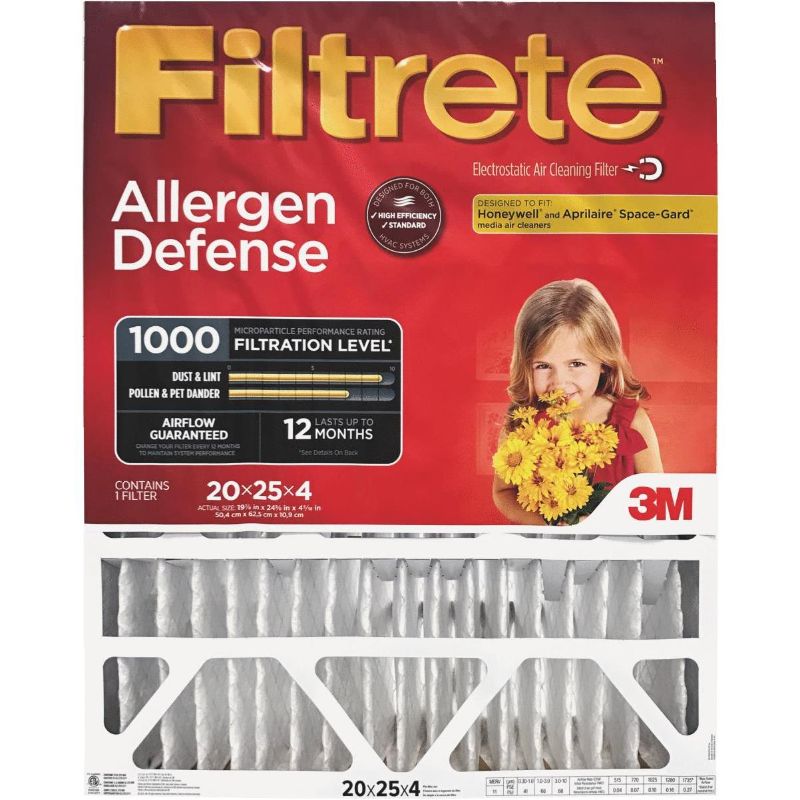 Photo 1 of Filtrete 20 In. X 25 In. X 4 In. Allergen Defense 1000 Mpr Deep Pleat Furnace Filter
