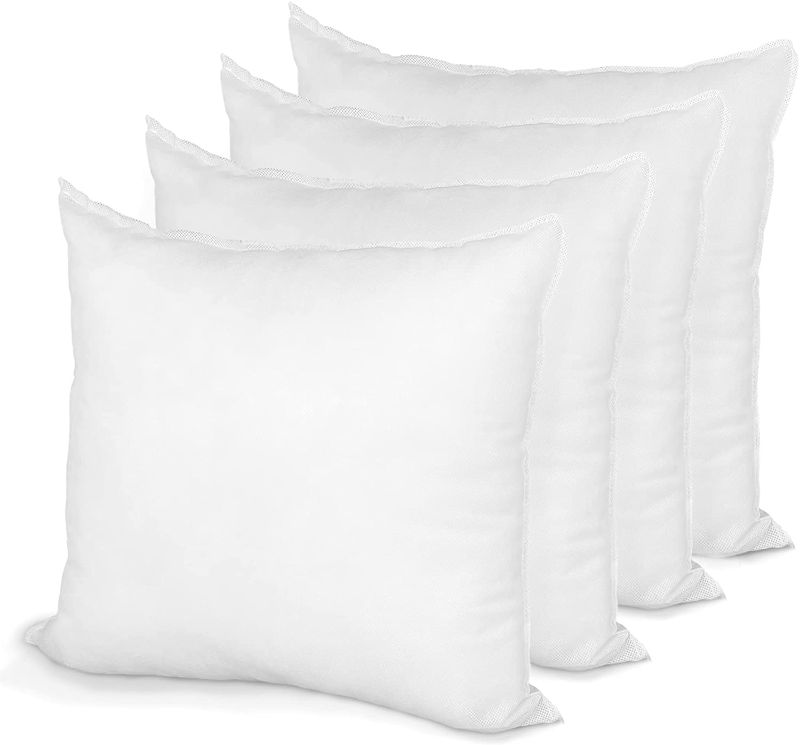 Photo 1 of 16 X 16 INCH WHITE PILLOW INSERTS PACK OF 4