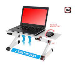 Photo 1 of Desk York Adjustable Laptop Stand for Bed and Sofa-Valentines Day Gift for Him/Her/College Student - Husband Gifts from Wife, Laptop Table for Couch - Lap Desk with Cooling Fan & Mouse Pad