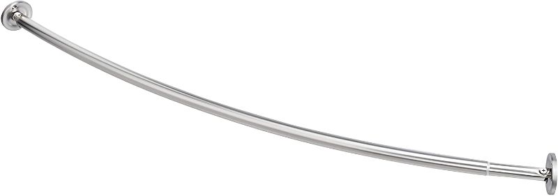 Photo 1 of Amazon Basics Extendable Curved Shower Rod - 48" to 72", Nickel