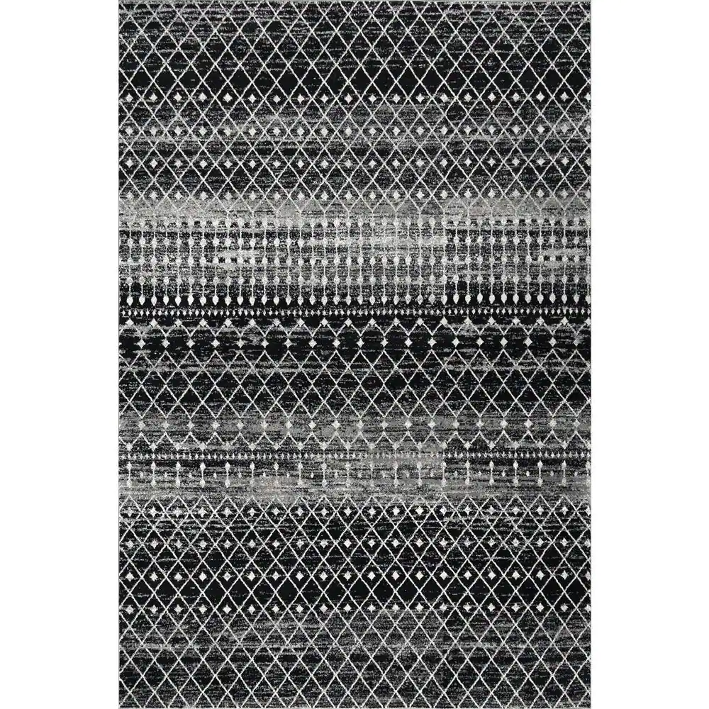 Photo 1 of Blythe Modern Moroccan Trellis Black 2 ft. x 3 ft. Area Rug