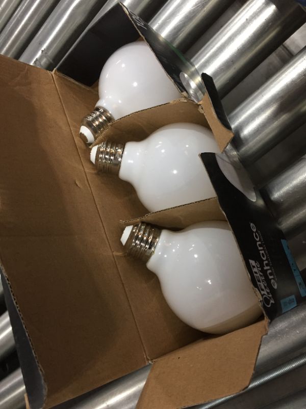 Photo 2 of 100-Watt Equivalent G25 3000K Frost Filament LED (3-Pack)
