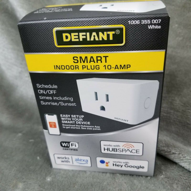 Photo 1 of Defiant 10 Amp Smart Indoor Plug-In Timer in White Model HPPA11CWB 1006 355 007
