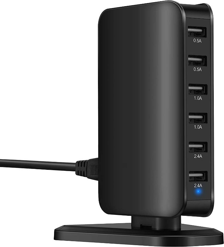 Photo 1 of Nexwell 35W 6-Port USB Wall Charger, Desktop Charger USB Charging Station with Smart Identification Technology for iPhone, iPad, Android and Virtually All Other USB Enabled Devices
