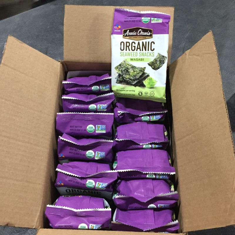 Photo 2 of Annie Chuns Organic Seaweed, Wasabi, 0.16-Oz (12 Count), Keto, Vegan, & Gluten-Free Snack