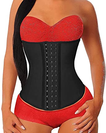 Photo 1 of YIANNA Waist Trainer for Women Underbust Latex Sport Girdle Corsets Cincher Hourglass Body Shaper, BLACK, SIZE S
