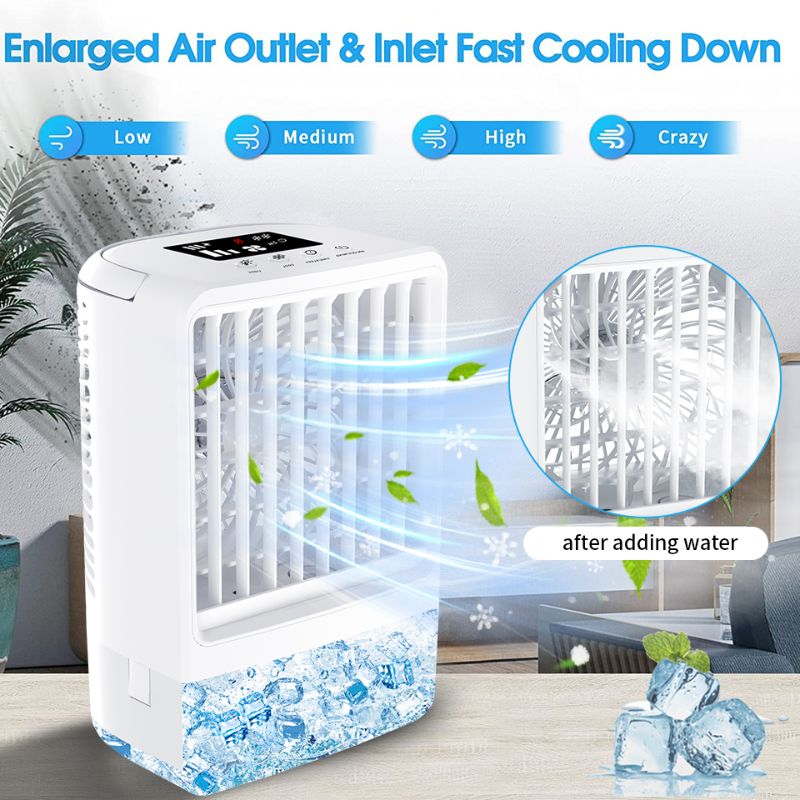 Photo 1 of Small Battery Powered Rechargeable Mini Portable Mini Air Cooler Desktop USB Air Conditioner Fan