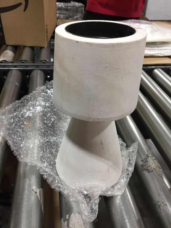 Photo 1 of Athaliah Candle Holders for Pillar Candles,Wooden Farmhouse Pillar Rustic Large Candlesticks for Any Table Top Mantel Set White Colour,5inch,9inch
