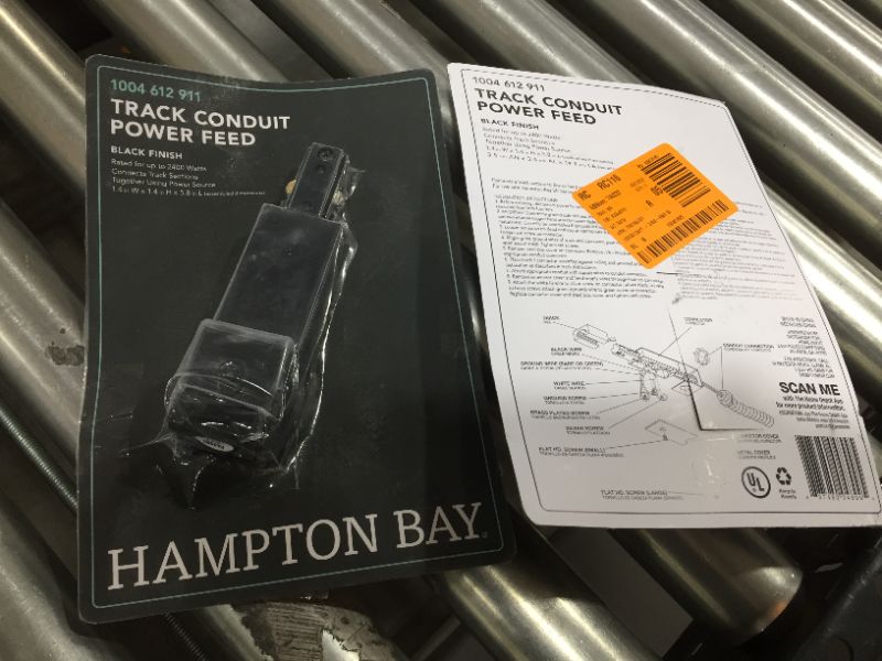 Photo 2 of Hampton Bay 2400-Watt Black Linear Track Conduit Power Feed, PACK OF 2