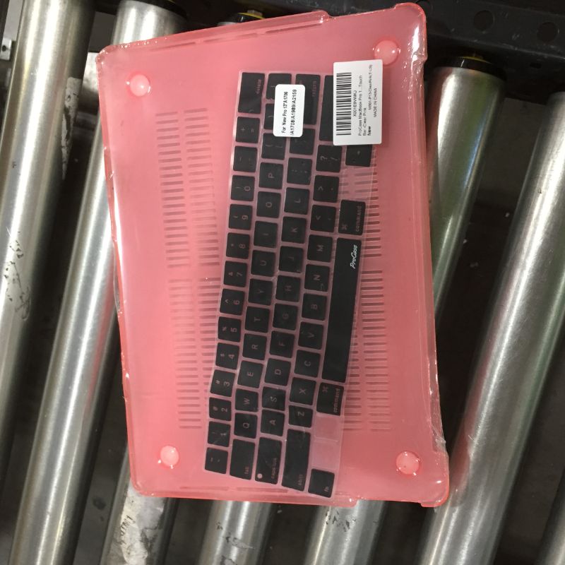 Photo 3 of ProCase MacBook Pro 13 Case 2019 2018 2017 2016 Release A2159 A1989 A1706 A1708, Hard Case Shell Cover and Keyboard Skin Cover for MacBook Pro 13 Inch with/Without Touch Bar -Clear Pink
