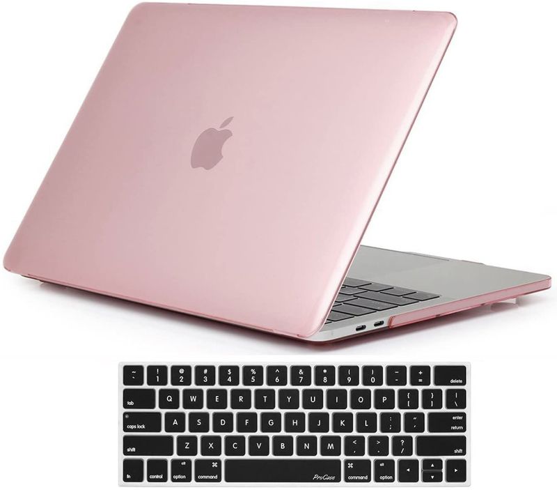 Photo 1 of ProCase MacBook Pro 13 Case 2019 2018 2017 2016 Release A2159 A1989 A1706 A1708, Hard Case Shell Cover and Keyboard Skin Cover for MacBook Pro 13 Inch with/Without Touch Bar -Clear Pink
