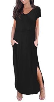 Photo 1 of Smallshow Women's Maternity Nursing Dresses Split Long Dress for Breastfeeding
SIZE L