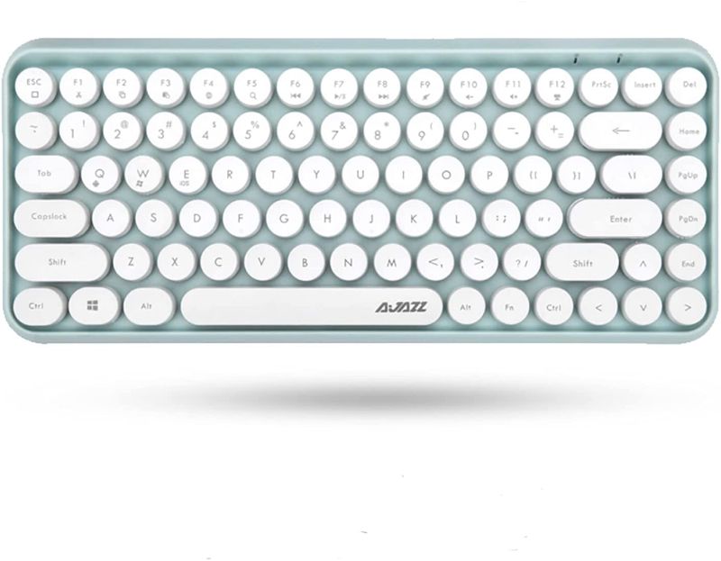 Photo 1 of AJAZZ 308i Wireless Bluetooth Keyboard, Compact 84 Keys, Tablet Keyboard, Portable Mini Keyboard, Compatible with iOS/Android/Windows (Green)
