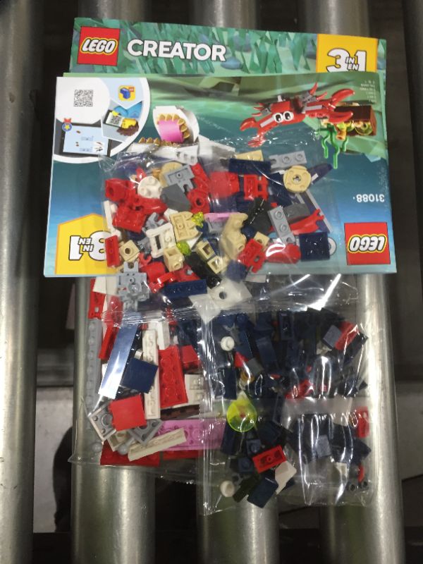 Photo 2 of LEGO Creator 3in1 Deep Sea Creatures 31088 Make a Shark, Squid, Angler Fish, and Crab with This Sea Animal Toy Building Kit (230 Pieces)
