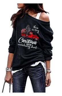 Photo 1 of Women's Christmas Sweatshirt Off Shoulder Long Sleeve Casual Graphic Pullover Shirts
DARK BLUR 
SIZE XL