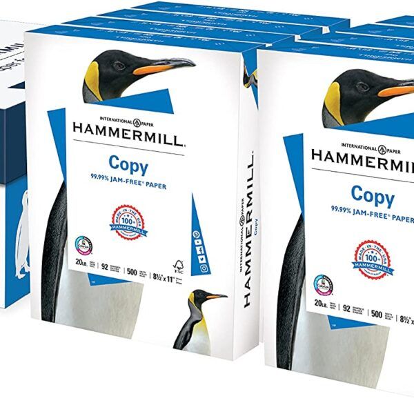 Photo 1 of Hammermill Printer Paper, 20 Lb Copy Paper, 8.5 x 11 – 8 Ream (4,000 Sheets) – 92 Bright, Made in the USA
