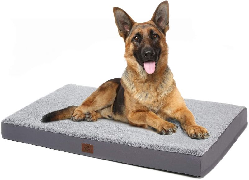 Photo 1 of Eterish Orthopedic Dog Bed for Medium, Large Dogs, Egg-Crate Foam Dog Bed with Removable Cover, Pet Bed Machine Washable, Grey
