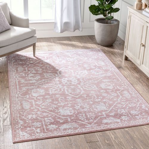 Photo 1 of Disa Vintage Medallion Blush Soft Rug By Chill Rugs, 7 FOOT 10 INCHES X 9 FOOT 10 INCHES
