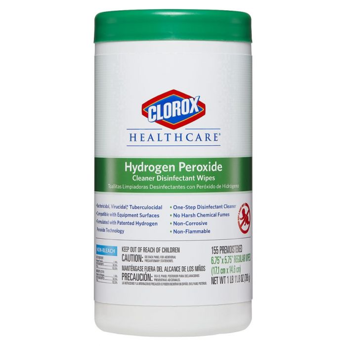 Photo 1 of Clorox Healthcare 30825 Hydrogen Peroxide Cleaner Disinfectant Wipe (155 per Canister) 6/CS
