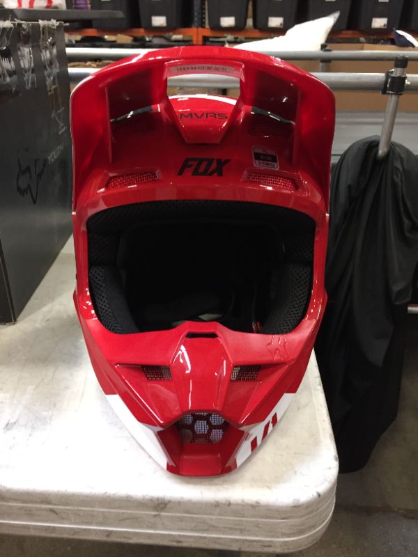 Photo 3 of FOX RACING V1 REVN HELMET - RED/WHITE--- large
