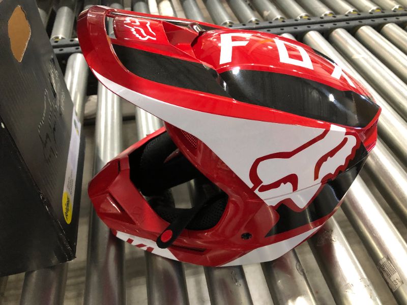 Photo 6 of FOX RACING V1 REVN HELMET - RED/WHITE--- large
