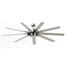 Photo 1 of Fanimation Studio Collection Slinger v2 72-in Brushed Nickel LED Indoor/Outdoor Ceiling Fan with Light Kit with Remote (9-Blade)
