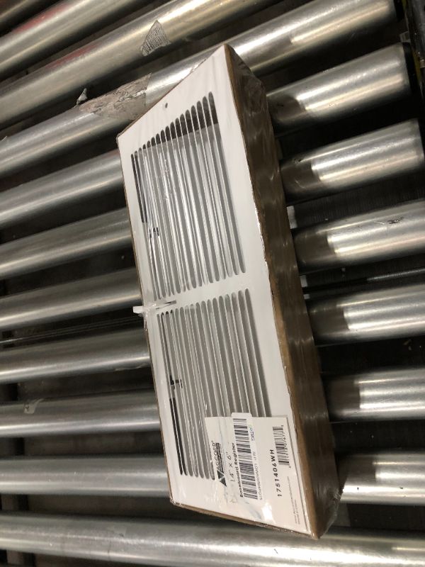 Photo 2 of Accord Ventilation 14-in x 6-in Steel Baseboard Register in White
