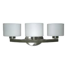 Photo 1 of allen + roth Merington 3-Light Nickel Transitional Vanity Light
