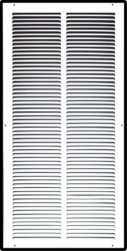 Photo 1 of 14" X 30" Steel Return Air Grille | HVAC Vent Cover Grill for Sidewall and Ceiling, White | Outer Dimensions: 15.75"W X 31.75"H for 14x30 Duct Opening
SLIGHTLY BENT