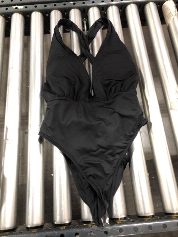 Photo 1 of Brianne Tie Front Plunging One Piece Swimsuit Size Large