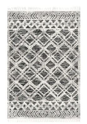 Photo 1 of Ansley Textured Lattice Tassel Gray 5 ft. 3 in. x 7 ft. 7 in. Indoor Area