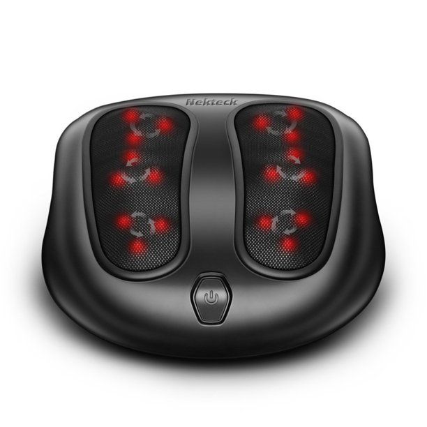 Photo 1 of Nekteck Foot Massager Kneading Shiatsu Therapy Massage with Built in Heat Function and Power Cord - Black
