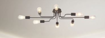 Photo 1 of BONLICHT Black Sputnik Lights 8 Lights Industrial Semi Flush Mount Ceiling Light Fixture
