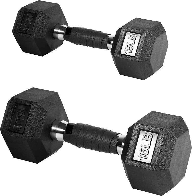 Photo 1 of DNC Dumbbells 15 lb, Weights Dumbbells Set of 2, Strength Training Equipment Dumbbells for Women and Men, Exercise Dumbbells for Body Fitness Home, Office, Gym
