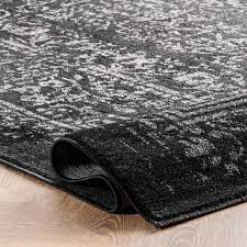 Photo 1 of Arlena Distressed Persian Medallion Black Area Rug--- 2ft
