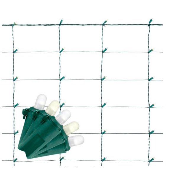 Photo 1 of 48 in. High x 66 in. Wide 70-Light LuxeSparkle White/Diamond White Christmas Net Light with Green Wire
