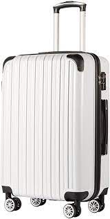 Photo 1 of Coolife Luggage Expandable(only 20") Suitcase PC+ABS Spinner 20in 24in 28in Carry on (white grid new, S(20in)_carry on)
