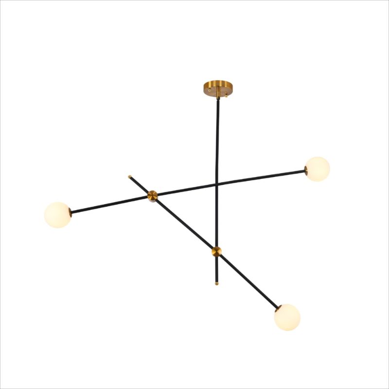 Photo 1 of  Black Sputnik Linear Chandelier Light Fixture, Mid-Century Ceiling Light Fixture Industrial Ceiling Lamps for Kitchen Island Bathroom Dining Room, Antique Brass