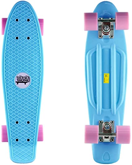 Photo 1 of DINBIN Complete Highly Flexible Plastic Cruiser Board Mini 22 Inch Skateboards for Beginners or Professional with High Rebound PU Wheels
