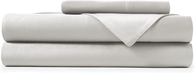 Photo 1 of Hotel Sheets Direct 100% Bamboo Sheets - Twin XL Size Sheet and Pillowcase Set - Cooling, 3-Piece Bedding Sets - Light Grey
