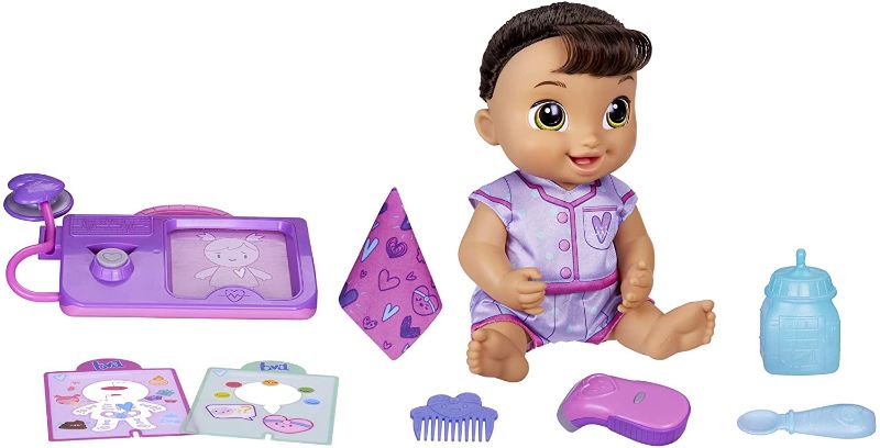 Photo 1 of Baby Alive Lulu Achoo Doll, 12-Inch Interactive Doctor Play Toy with Lights, Sounds, Movements and Tools, Kids 3 and Up, Brown Hair
