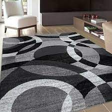 Photo 1 of Contemporary Modern Circles Abstract Area Rug 6' 6" X 9' Gray
